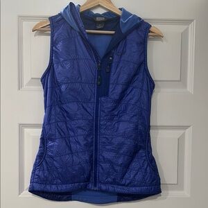Outdoor Research Blue Quilted Hooded Vest